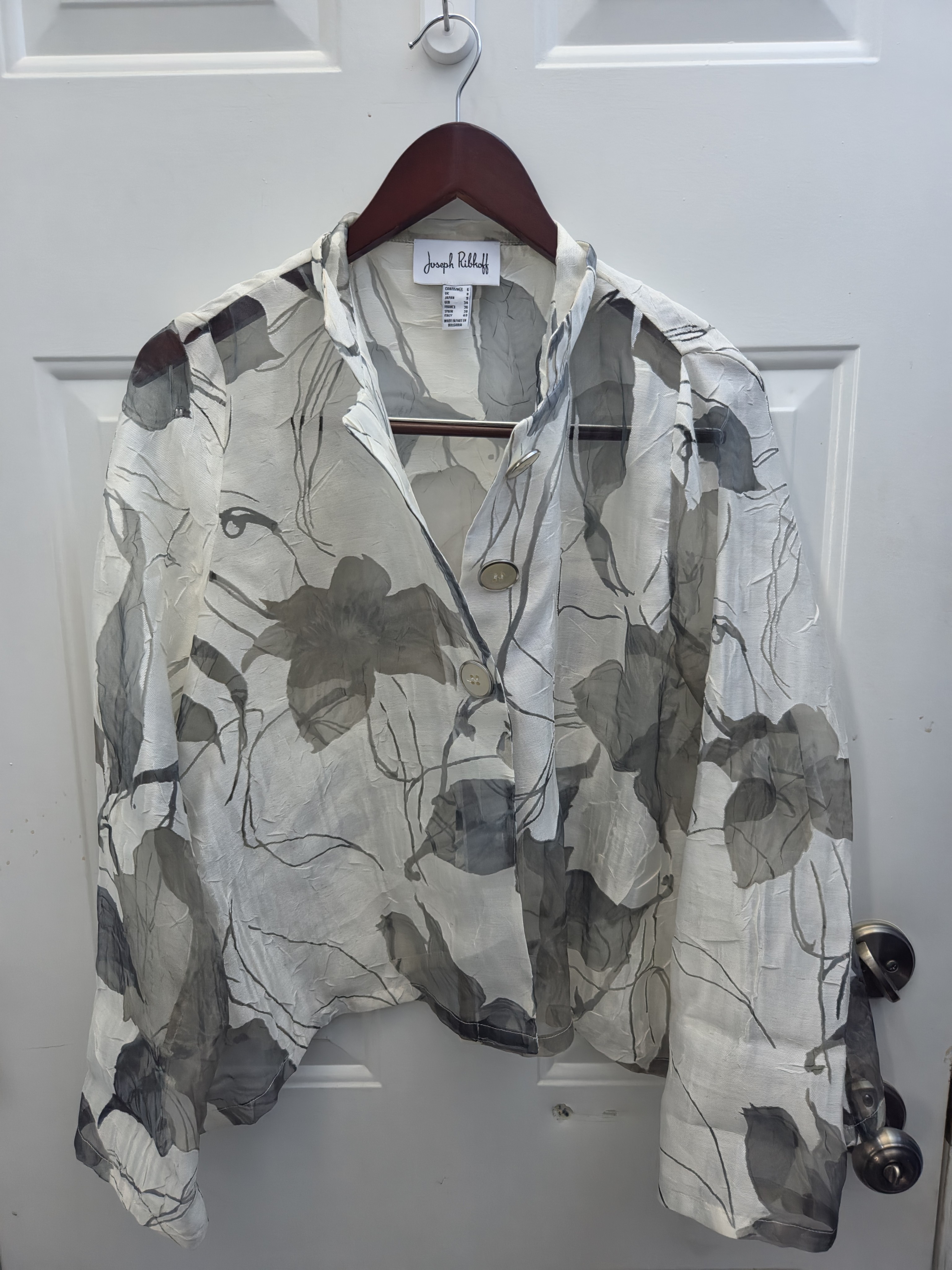 Joseph Ribkoff White Fabric Brand Label With Black Script